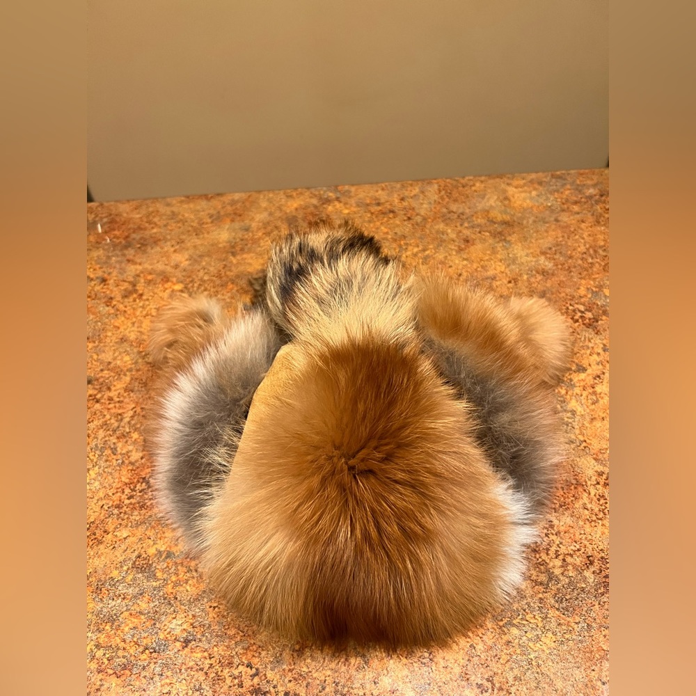 Red Fox Fur Trapper Hat NWT